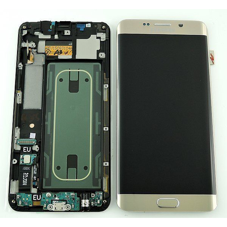 Γνήσια Original Samsung Galaxy S6 Edge Plus G928F G928 Οθόνη LCD + Touch Screen Μηχανισμός Αφής Gold GH97-17819A (Service Pack By Samsung)