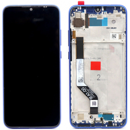 Γνήσιο Original Xiaomi Redmi Note 7 (M1901F7G ) Lcd Screen Display Οθόνη + Touch Screen Digitizer Μηχανισμός Αφής + Frame Πλαίσιο Σασί  Blue Μπλέ (Service Pack By Xiaomi) 5610100140C7