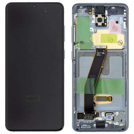 Γνήσια Original Samsung Galaxy S20 , SM-G980 G980 Dynamic AMOLED Οθόνη LCD Display Screen + Touch Screen DIgitizer Μηχανισμός Αφής + Frame Πλαίσιο GH82-22123A Cosmic Gray (Service Pack)
