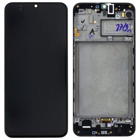 Γνήσια Original Samsung Galaxy M30s 2020 (SM-M307F) Super Amoled Οθόνη LCD Display Screen + Touch Screen DIgitizer Μηχανισμός Αφής + Frame Πλαίσιο GH82-21265A Black (Service Pack)
