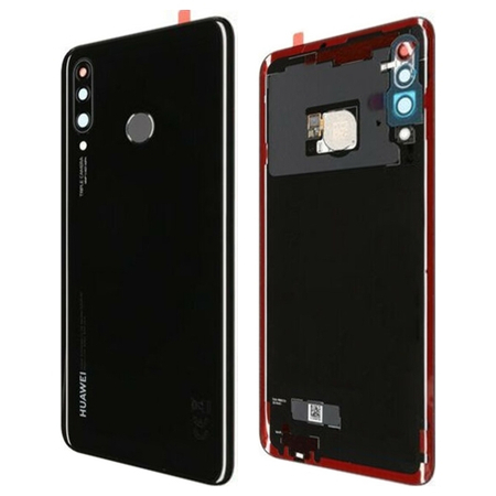 Γνήσιο Original Huawei P30 Lite (MAR-L21) Back Rear Battery Cover Καπάκι Κάλυμμα Μπαταρίας + Fingerprint sensor Αισθητήρας Δακτυλικού αποτυπώματος 02352RPV Black Μαύρο (Service Pack By Huawei)