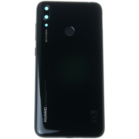 Γνήσια Original Huawei Y7 2019 (DUB-L21) Back Rear Battery Cover Καπάκι Κάλυμμα Μπαταρίας + Fingerprint sensor Αισθητήρας Δακτυλικού αποτυπώματος 02352KER Black
