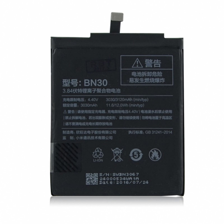 Γνήσια Original Xiaomi Redmi 4A Μπαταρία Battery 3120mAh, Li-Ion (Bulk)​ BN30 (Grade A)
