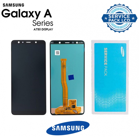 Γνήσια Original Samsung Galaxy A7 2018 (SM-A750F) Amoled Οθόνη LCD Display Screen + Touch Screen DIgitizer Μηχανισμός Αφής GH96-12078A Black (Service Pack By Samsung)