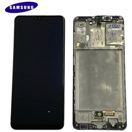 Γνήσια Original Samsung Galaxy A31 2020 (SM-A315F) Οθόνη LCD Display Screen + Touch Screen DIgitizer Μηχανισμός Αφής + Frame Πλαίσιο GH82-22761A Black (Service Pack By Samsung)