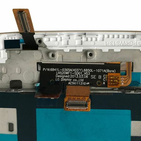 HQ OEM LG G2 D802 Οθόνη LCD Display Screen + Touch Screen Digitizer Μηχανισμός Αφής + Frame Πλαίσιο White (Premium A+)