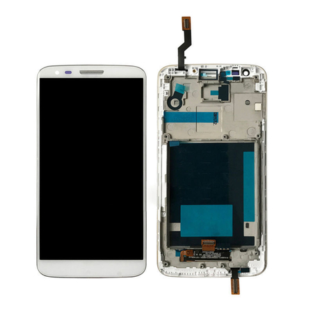 HQ OEM LG G2 D802 Οθόνη LCD Display Screen + Touch Screen Digitizer Μηχανισμός Αφής + Frame Πλαίσιο White