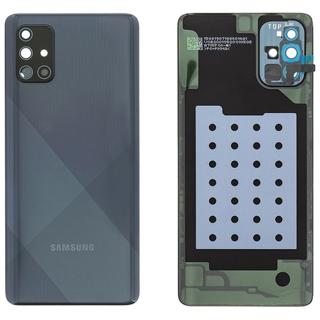 Γνήσιο Original Samsung Galaxy A71 (SM-A715F) Rear Battery Cover Πίσω Καπάκι Μπαταρίας Black GH82-22112A (Service Pack By Samsung)