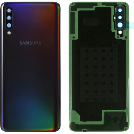 Γνήσια Original Samsung Galaxy A30s 2019 (SM-A307F) REAR BACK BATTERY COVER + CAMERA LENS, ΠΙΣΩ ΚΑΠΑΚΙ ΜΠΑΤΑΡΙΑΣ +ΤΖΑΜΑΚΙ ΚΑΜΕΡΑΣ PRISM CRASH BLACK GH82-20805A