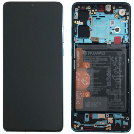 Γνήσιο Original Huawei P30 (ELE-L09 ELE-L29) Lcd Screen Display Οθόνη + Touch Screen Digitizer Μηχανισμός Αφής + Πλαίσιο Frame Bezel AURORA BLUE 02352NLN 02354HRH (Service Pack By Huawei)