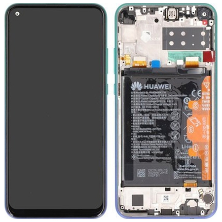 Γνήσιο Original Huawei P40 Lite E (ART-L28 ART-L29), LTPS IPS LCD Display Assembly Οθόνη + Touch Screen Digitizer Μηχανισμός Αφής + Frame Πλαίσιο Aurora blue 02353FMX (Service Pack By Huawei)