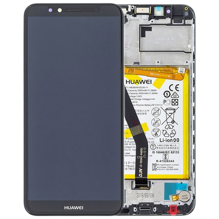 Γνήσια Original Huawei Y6 2018 (ATU-L11, ATU-L21, ATU-L22, ATU-LX3) Lcd Display Screen Οθόνη + Touch Screen Digitizer Μηχανισμός Αφής + Frame Πλαίσιο + Μπαταρία Battery Black 02351WLJ