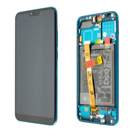 Γνήσιο Original Huawei Honor 10 Dual Sim (COL-AL10, COL-L29, COL-L19) Lcd Screen Display Οθόνη + Touch Screen Digitizer Μηχανισμός Αφής + Πλαίσιο Frame Bezel  02351YDB Phantom Green (Service Pack By Huawei)