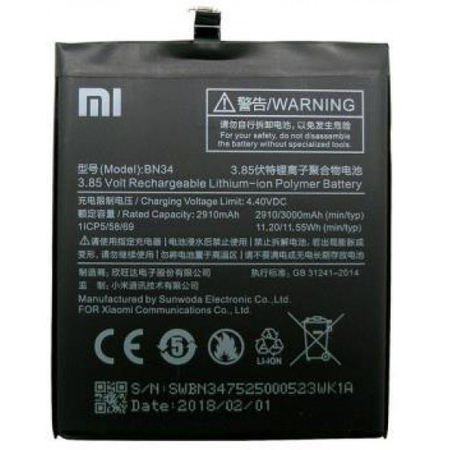 Γνήσια Original Xiaomi RedMi 5A BN34 Battery Μπαταρία 3000mAh (Bulk) (Grade AAA+++)