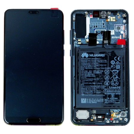 Γνήσιο Original Huawei P20 Pro (CLT-L09, CLT-L29) Lcd Screen Display Οθόνη + Touch Screen Digitizer Μηχανισμός Αφής + Πλαίσιο Frame Bezel 02351WQK Black Μαύρο (Service Pack By Huawei)