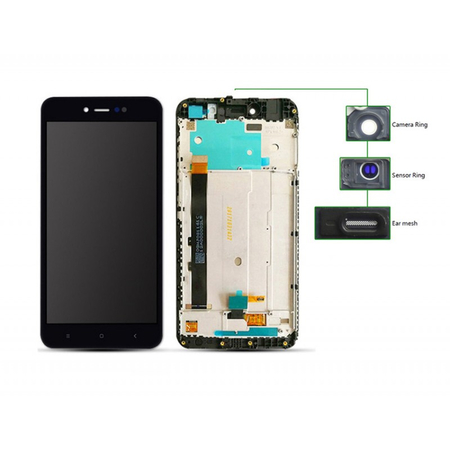 Γνήσιο Original Xiaomi Redmi Note 5A Prime Lcd Display Screen Οθόνη + Touch Screen Digitizer Μηχανισμός Αφής+ Frame Πλαίσιο Black