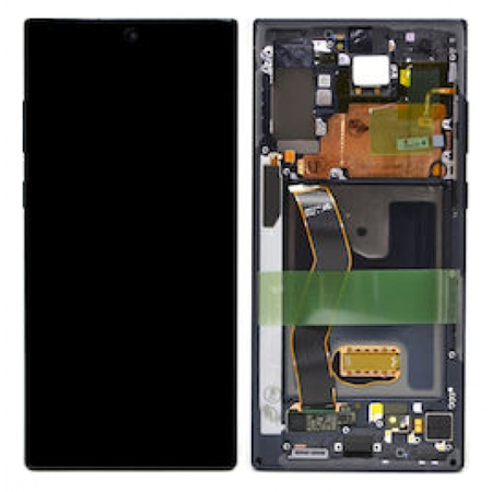 Γνήσια Original Samsung Galaxy Note 10 SM-N970F N970 Οθόνη LCD Display Screen + Touch Screen DIgitizer Μηχανισμός Αφής + Frame Πλαίσιο Silver GH82-20818C GH82-20817C Service Pack