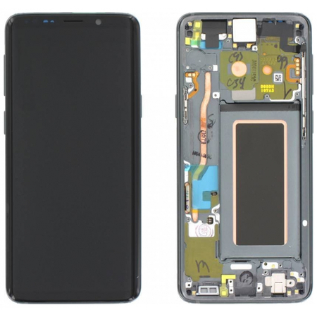 Γνήσια Original Samsung Galaxy S9 G960F Οθόνη LCD Display Screen + Touch Screen DIgitizer Μηχανισμός Αφής + Frame Πλαίσιο GH97-21696C Titanium Grey