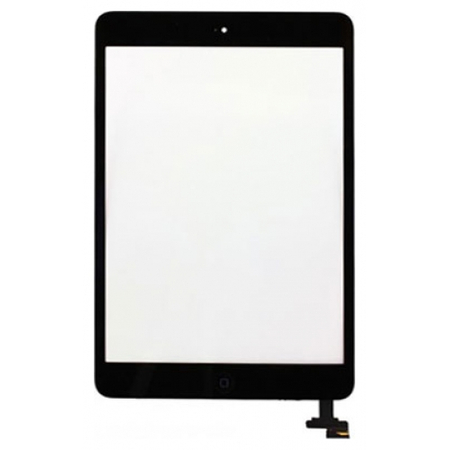 HQ OEM for iPad mini 1 / 2, Mini1, Mini2 Touch Screen DIgitizer Μηχανισμός Αφής Τζάμι Original Quality AAA Including IC + Home Button Flex Black (With Plastic Button) (Grade AAA+++)