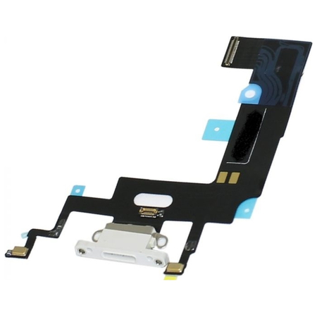 OEM HQ Apple Iphone Xr Charging Dock Flex Cable Καλωδιοταινία Κονέκτορα Φόρτισης + Microphone Μικρόφωνο Λευκό White