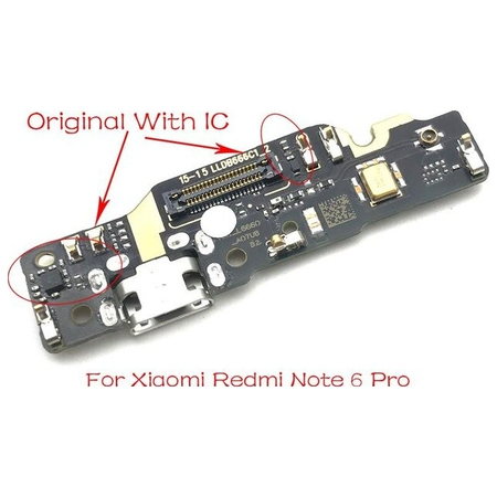 Γνήσιο Original Xiaomi Redmi Note6, Redmi Note 6 Pro, Καλωδιοταινία Φόρτισης SUB Usb Plug Charging Board (Charging Dock Flex) + Mic Μικρόφωνο (Service Pack By Xiaomi)
