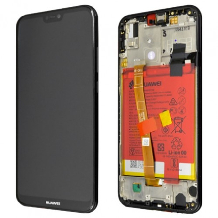 Γνήσιο Original Huawei P20 Lite (ANE-AL00, ANE-TL00)/ P20 Lite Dual SIM (ANE-L21, ANE-LX1) Lcd Screen Display Οθόνη + Touch Screen Digitizer Μηχανισμός Αφής + Πλαίσιο Frame Bezel Μαύρο Black 02351VPR / 02351XTY / 02352CCJ