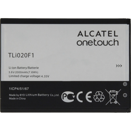 Γνήσια Original  Alcatel OneTouch 6036Y, 7040, One Touch 7040D, One Touch 7041, 6036, 5010d, Μπαταρία Battery 2000mAh Li-Ion (Bulk) TLi020F1 TLi018B2 713100096011 CAB2000049C1 (Service Pack By Alcatel)