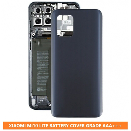 HQ OEM Xiaomi Mi 10 Lite, Mi10 Lite, REAR BACK BATTERY COVER, ΠΙΣΩ ΚΑΠΑΚΙ ΜΠΑΤΑΡΙΑΣ Cosmic Gray (Grade AAA+++)