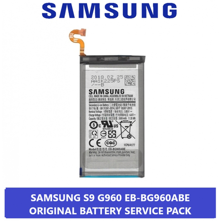 Γνήσια Original Samsung GALAXY S9 SM-G960 G960 G960F Battery Μπαταρία EB-BG960ABE 3000MAH 3.85V Li-Ion (Service Pack By Samsung)