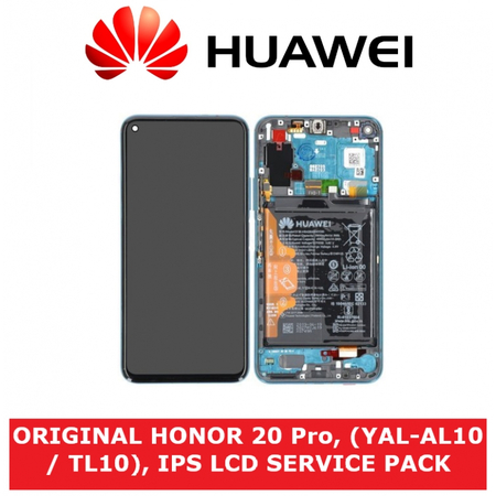 Γνήσιο Original Huawei Honor 20 Pro, Honor20 Pro (YAL-AL10 / TL10), IPS LCD SCREEN DISPLAY ΟΘΟΝΗ + TOUCH SCREEN DIGITIZER ΜΗΧΑΝΙΣΜΟΣ ΑΦΗΣ + BATTERY ΜΠΑΤΑΡΙΑ 02352VKL GREEN (SERVICE PACK BY HUAWEI)