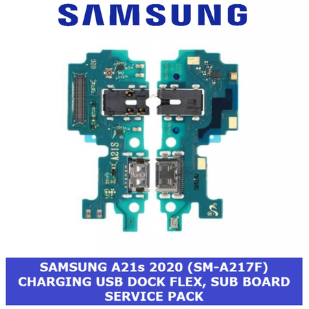 Γνήσια Original Samsung Galaxy A21s 2020 (SM-A217F) Charging Usb Dock Flex, Sub Board Plug Type-C, Καλωδιοταινία Πλακέτα Φόρτισης + Mic Μικρόφωνο (Service Pack By Samsung) GH96-13452A