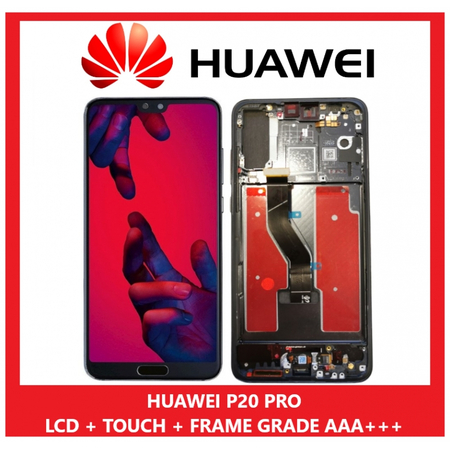HQ OEM Huawei P20 Pro (CLT-L09, CLT-L29) Lcd Screen Display Οθόνη + Touch Screen Digitizer Μηχανισμός Αφής + Πλαίσιο Frame Bezel Black (Grade AAA+++)