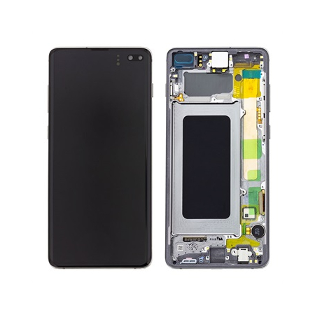 Γνήσια Original Samsung Galaxy S10+ , S10 Plus SM-G975F G975 Οθόνη LCD Display Screen + Touch Screen DIgitizer Μηχανισμός Αφής + Frame Πλαίσιο Black GH82-18849A