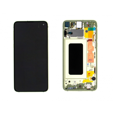 Γνήσια Original Samsung Galaxy S10e , SM-G970F G970 Οθόνη LCD Display Screen + Touch Screen DIgitizer Μηχανισμός Αφής + Frame Πλαίσιο Yellow GH82-18852G