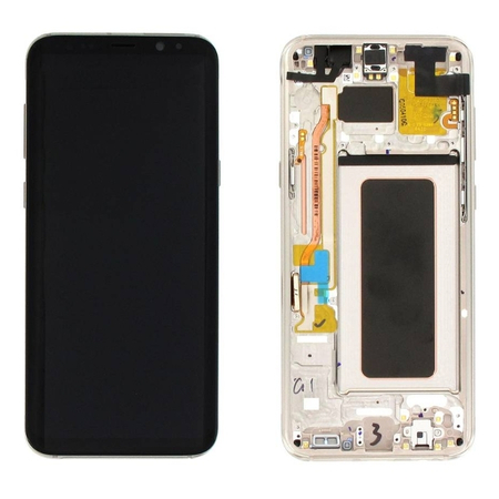 Γνήσια Original Samsung Galaxy S8 Plus G955F G955 Οθόνη LCD Display Screen + Touch Screen DIgitizer Μηχανισμός Αφής + Frame Πλαίσιο Gold GH97-20470F