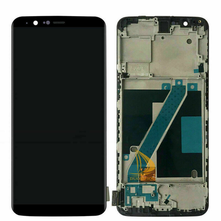 OEM HQ OnePlus 5T A5010 AMOLED Lcd Screen Display Οθόνη + Touch Screen Digitizer Μηχανισμός Αφής + Frame Front Cover Πλαίσιο Μαύρο Black