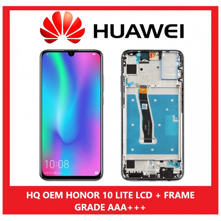 HQ OEM Huawei Honor 10 Lite Dual Sim (HRY-LX1, HRY-LX1MEB, HRY-LX2, HRY-AL00a, HRY-AL00, HRY-TL00), Honor 20 Lite Dual Sim (HRY-L21CT) Lcd Screen Display Οθόνη + Touch Screen Digitizer Μηχανισμός Αφής + Πλαίσιο Frame Bezel Black (Grade AAA+++)