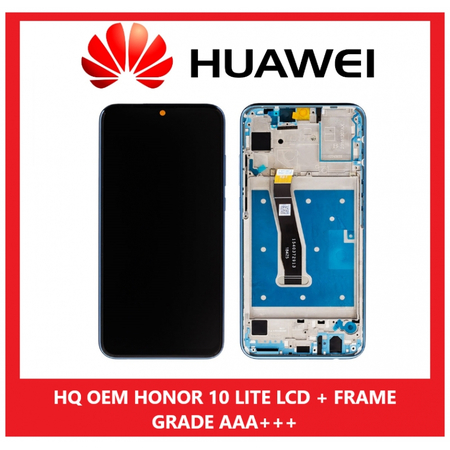 HQ OEM Huawei Honor 10 Lite Dual Sim (HRY-LX1, HRY-LX1MEB, HRY-LX2, HRY-AL00a, HRY-AL00, HRY-TL00), Honor 20 Lite Dual Sim (HRY-L21CT) Lcd Screen Display Οθόνη + Touch Screen Digitizer Μηχανισμός Αφής + Πλαίσιο Frame Bezel Blue (Grade AAA+++)