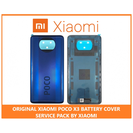 Γνήσιο Original Xiaomi Pocophone Poco X3 PocoX3 (MZB07Z0IN, MZB07Z1IN, MZB07Z2IN, MZB07Z3IN, MZB07Z4IN, MZB9965IN, M2007J20CI) Rear Back Battery Cover Πίσω Κάλυμμα Καπάκι Μπαταρίας Blue 55050000H46D (Service Pack By Xiaomi)