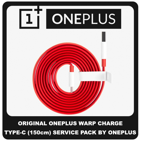 Γνήσιο Original OnePlus Warp Charge  Type-C Cable 150cm 5461100012 Red Κόκκινο (Service Pack by OnePlus)
