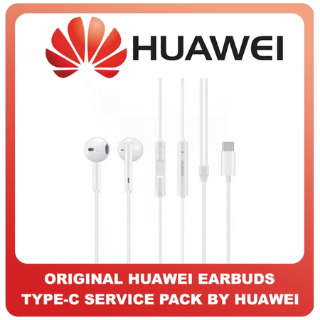 Γνήσιο Original Huawei  Earbuds  In-Ear Type-C Ακουστικά CM33 White 'Aσπρο (Service Pack by Huawei)