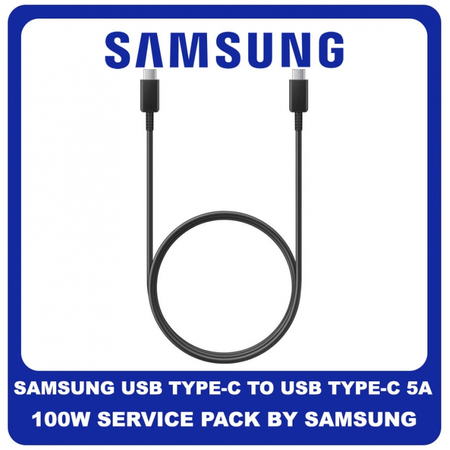 Γνήσιο Original Samsung Cable USB Type-C To USB Type-C 5A 100w Καλώδιο DN975BB Black Μαύρο (Service Pack by Samsung)