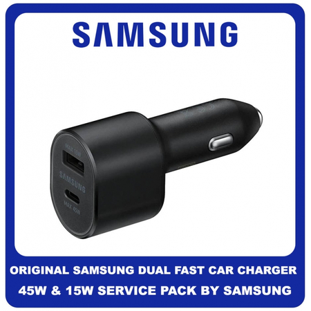 Original Γνήσιο Samsung Dual Fast Car Charger 45W 15W Φορτιστής Αυτοκινήτου L5300XB Black Μαύρο (Service Pack by Samsung)
