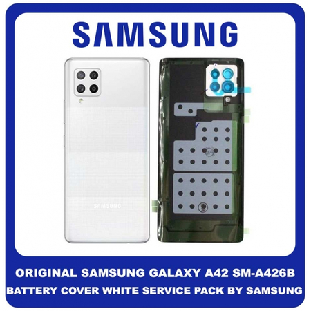Original Γνήσιο Samsung Galaxy A42 5G A426 SM-A426B Battery Cover White Καπάκι Μπαταρίας Άσπρο GH82-24378B (Service Pack By Samsung)