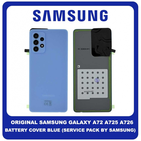 Original Γνήσιο Samsung Galaxy A72 A725 A726 SM-A725F SM-A726B Battery Cover Καπάκι Μπαταρίας Awesome Blue Μπλε GH82-25448B (Service Pack By Samsung)