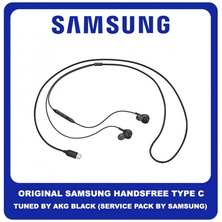 Γνήσιο Original Samsung Headset Earphones In-Ear Type C With Remote Tuned by AKG EO-IC100BBE Handsfree Ενσύρματα Type-C Ακουστικά Με Χειριστήριο Black Μαύρο (Service Pack by Samsung)
