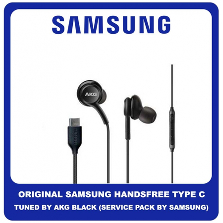 Γνήσιο Original Samsung Headset Earphones In-Ear Stereo Type C With Remote Tuned by AKG EO-IC100BBE Handsfree Ενσύρματα Type-C Ακουστικά Με Χειριστήριο Black Μαύρο (Bulk) (Service Pack by Samsung)