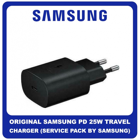 Original Γνήσιο Samsung Travel Fast Charger USB-C 25W Φορτιστής Ταξιδιού Γρήγορης Φόρτισης 25 Watt Type C TA800NBE Black Μαύρο (Service Pack by Samsung)