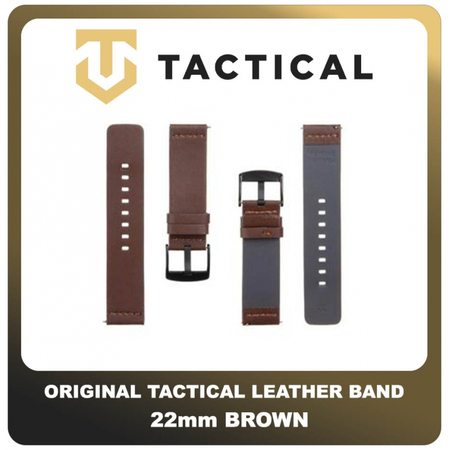 Original Γνήσιο Tactical 308 Leather Band 22mm Smartwatch Bracelet Strap Λουράκι Ζώνη Δερμάτινο Για Ρολόι Brown Καφέ