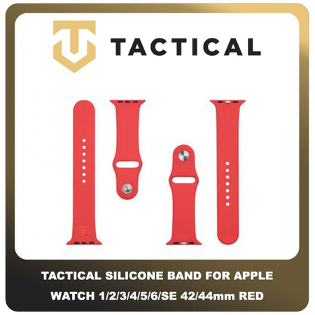 Original Γνήσιο Tactical 498 Silicone Band 42mm / 44mm For Apple Watch 1 , 2 , 3 , 4 , 5 , 6 , SE Smartwatch Bracelet Strap Λουράκι Ζώνη Σιλικόνης Για Ρολόι Red Κόκκινο